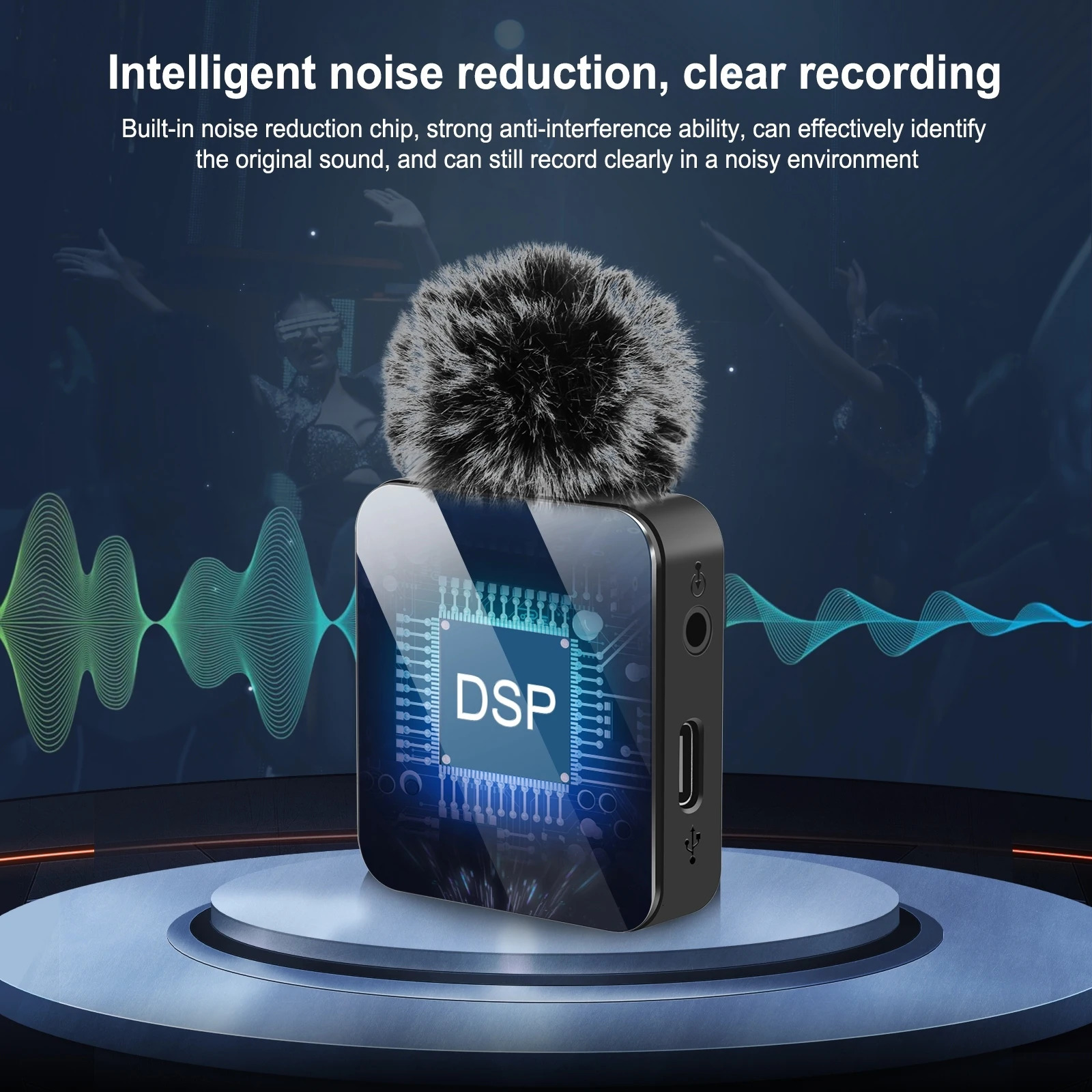 PULUZ Wireless Lavalier Microphone Portable Audio Video Recording Mini Mic for Android Outdoor Live Broadcast Phone Mic 250303