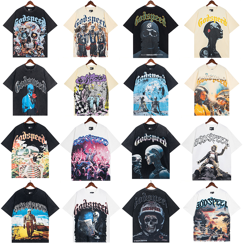 2025 Godspeed Designer T Shirt Mens Tees Wear Summer Round Neck Sweat Absorbing Short Sleeves Outdoor Breathable Cotton Godspeeds T Shirt Tshirts Tops Euro Size S-XL