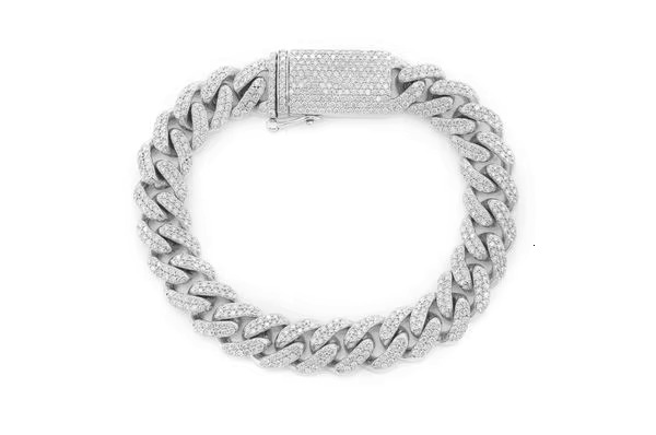 Hip Hop Trend Personalized Cuban Link Diamond Bracelet Wholesale Sterling Silver of Mens and Womens Moissanite Bracelet