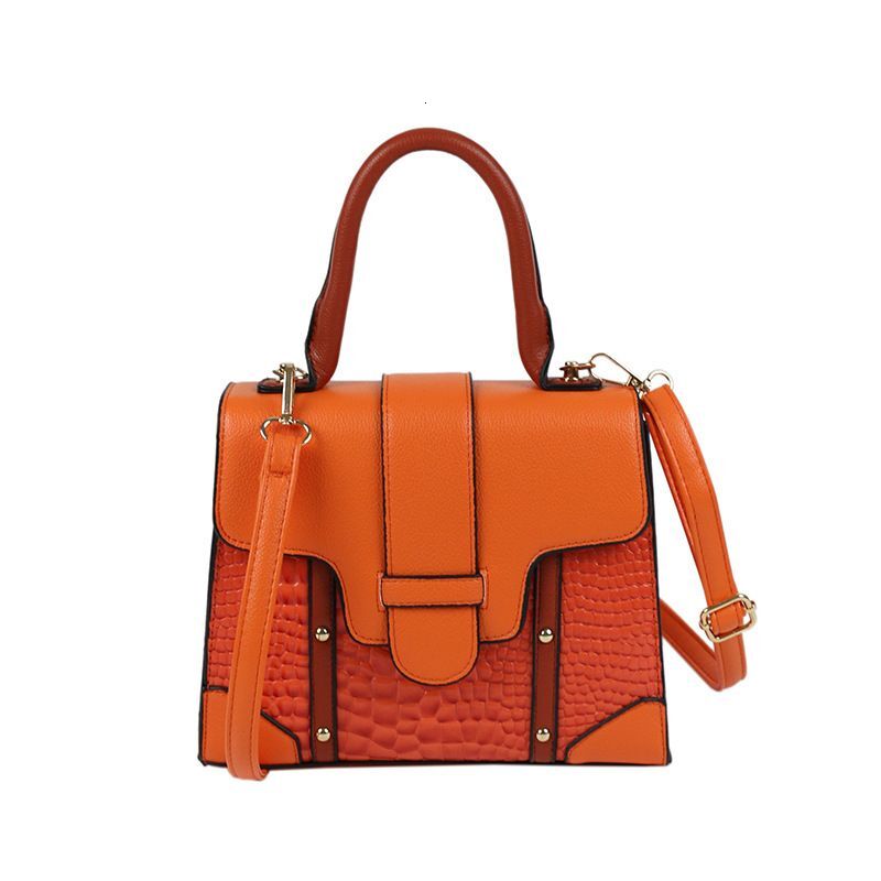 Women's Crocodile Print Color Handbag Fashion Large Capacity Single Shoulder Crossbody Small Square Bag