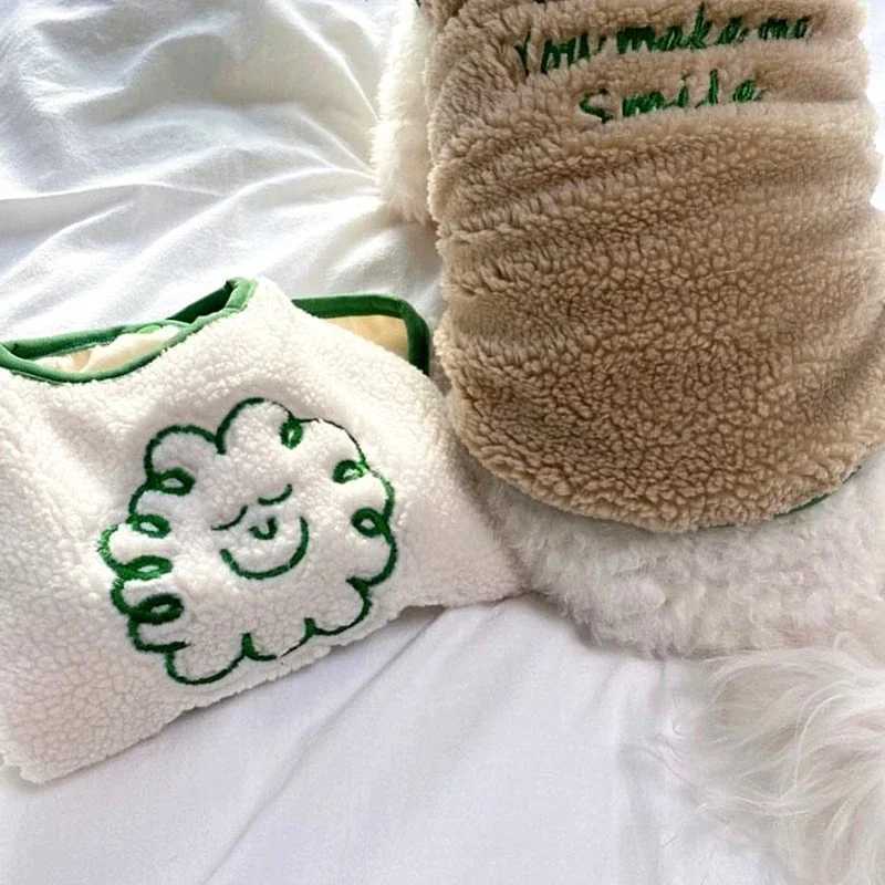 White Smiling Dog Clothing Autumn and Winter Clothing Warm Pet Vest Dog Open Shirt Fashion Cotton Soft Pet Cloth