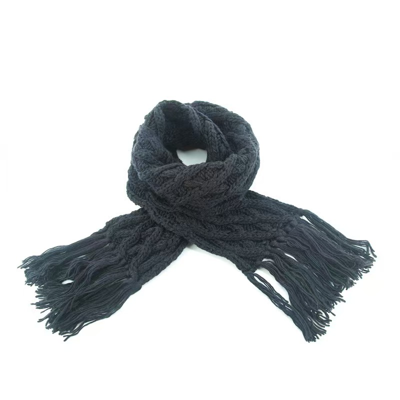 K089 2025 DIY handmade thick wool scarf knitted high quality versatile fashion winter Korean style plus velvet thick scarf