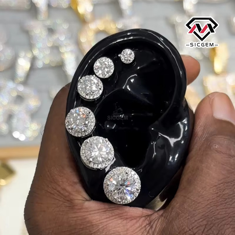 SICGEM Romantic Square Shape Moissanite Earring Stud Super Aesthetic and Chic Jewelry