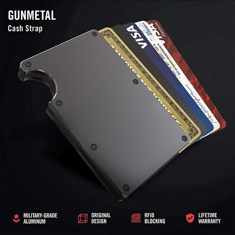 Minimalist carbon fiber RFID holder ultra-thin mini ID credit card holder aluminum alloy men's and women's wallet