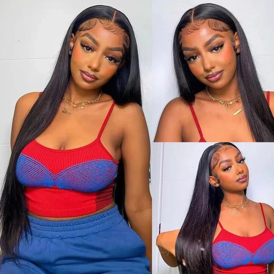 Free shipping 250 Density Peruvian 360 Full Hd Lace Front Silation Human Hair 13X6 Straight Frontal Wigs for Women Pre Plucked Glueless Wig Ready To W