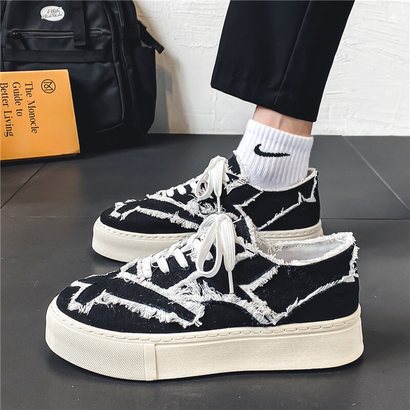New Trend Free Shipping Of Men S Shoes In The Summer 2025 Personalized Lace Fabric Low Cut Breathable Board Fashionable Single Shoe Sports Casual