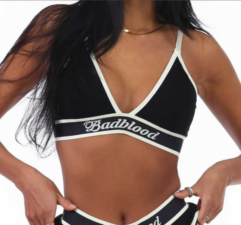 Yoga Outfit Badblood Short Long Sleeved T-shirt for Female Niche Spicy Girls American Style Minimalist Casual Yoga Sports Bra Vest H250307 G6CG