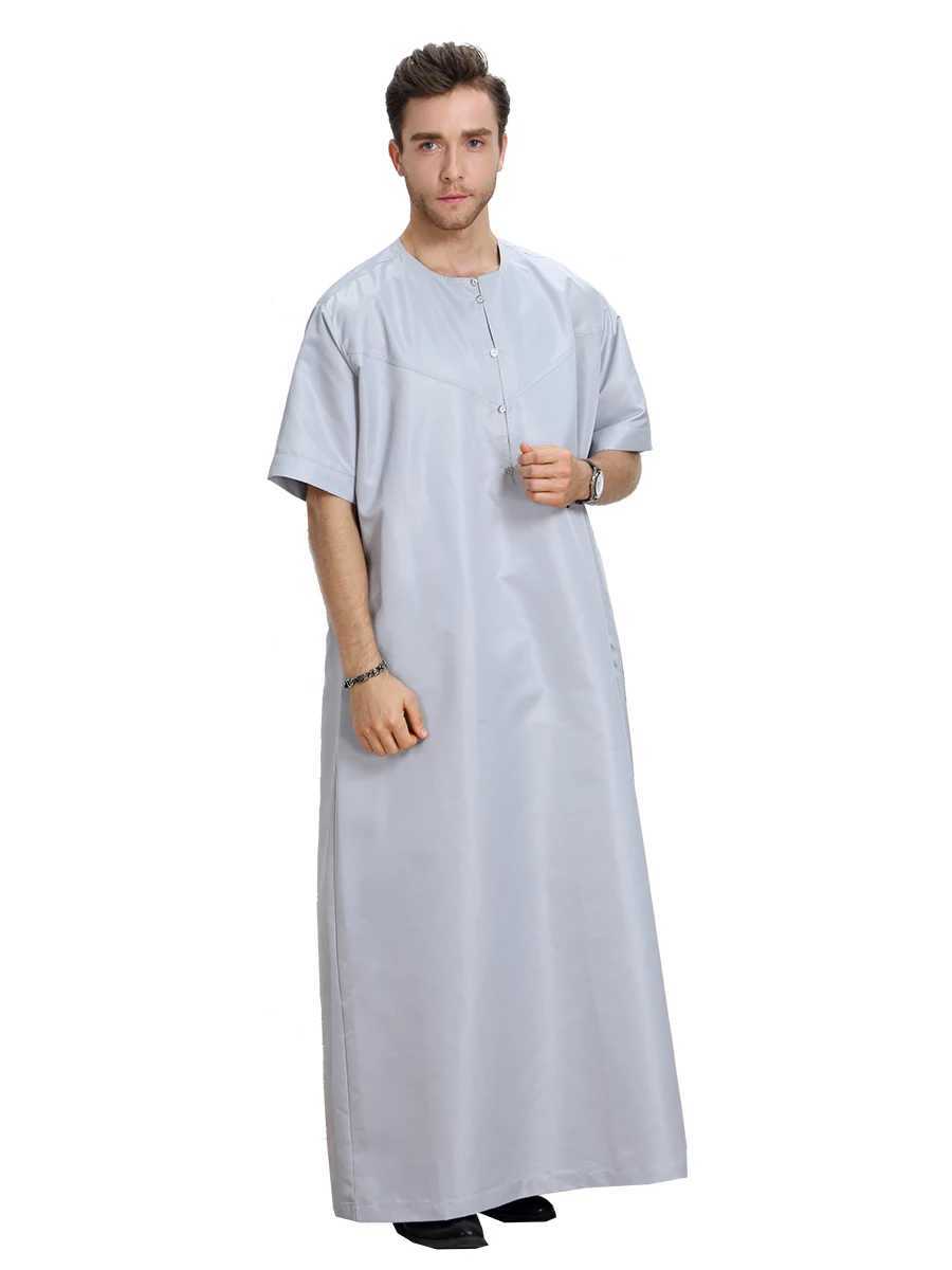 Thobe Dishdasha Mens Thawb Thoub Muslim Islamic Abaya Daffah Dress Saudi Style Daffah Arab Dubai Kaftan Middle East W250310