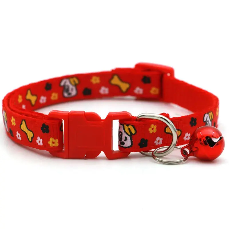 Update 2025 New Small And Medium Sized Pet Supplies, Red Bone Wer, Dog Cat Neck Collar, Bell Accessories Adjustable, Free Shipping Wholesale