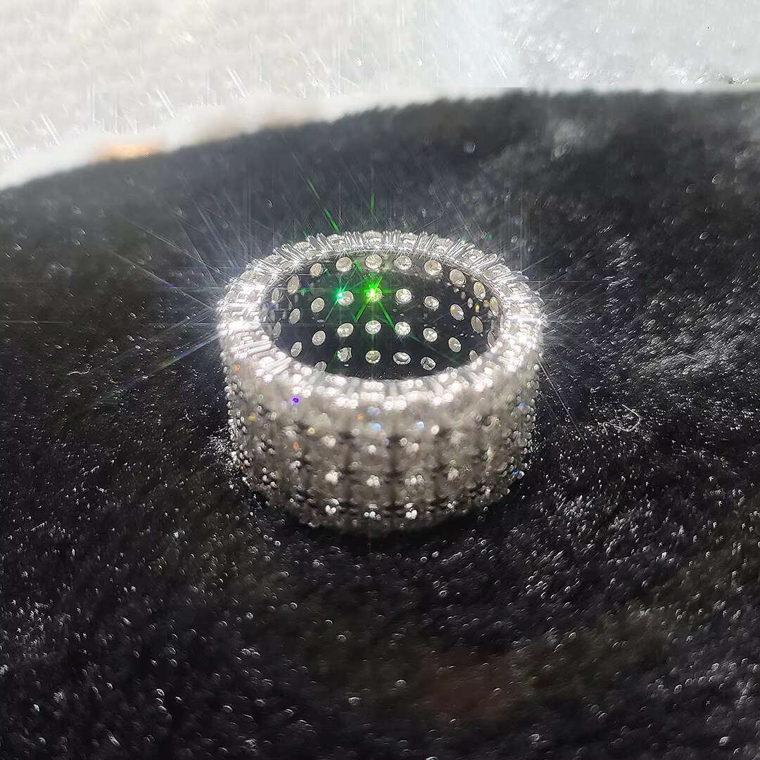 Moissanite Sterg Sier Custom JewelryVVS Lab Dia Hip Hop Heart Ring