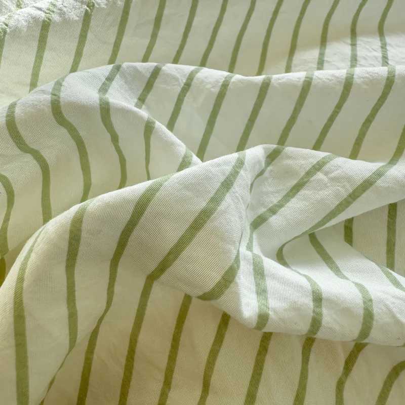 Pure Cotton Home Textile Striped Bedding Set Simple Soft Duvet Cover Sheet case Ins Style Bed Linens Queen King Size 2025C250310