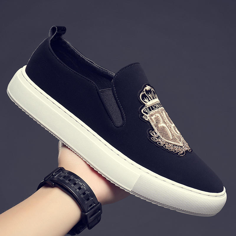Shoes Versatile Casual Free Shipping Fashion Designer High Quality Board Embroidered Breathable Soft Bottom One Step Lazy Outdoor Sports