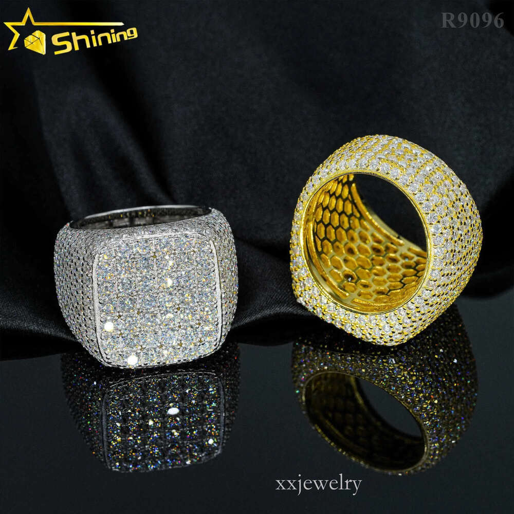 Hot sell drop shipping hip hop jewelry iced out GRA moissanite dia ring for men