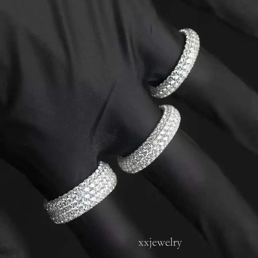 Fashion design Solid sier Iced out Free fire moissanite dia ring for mens hiphop jewelry