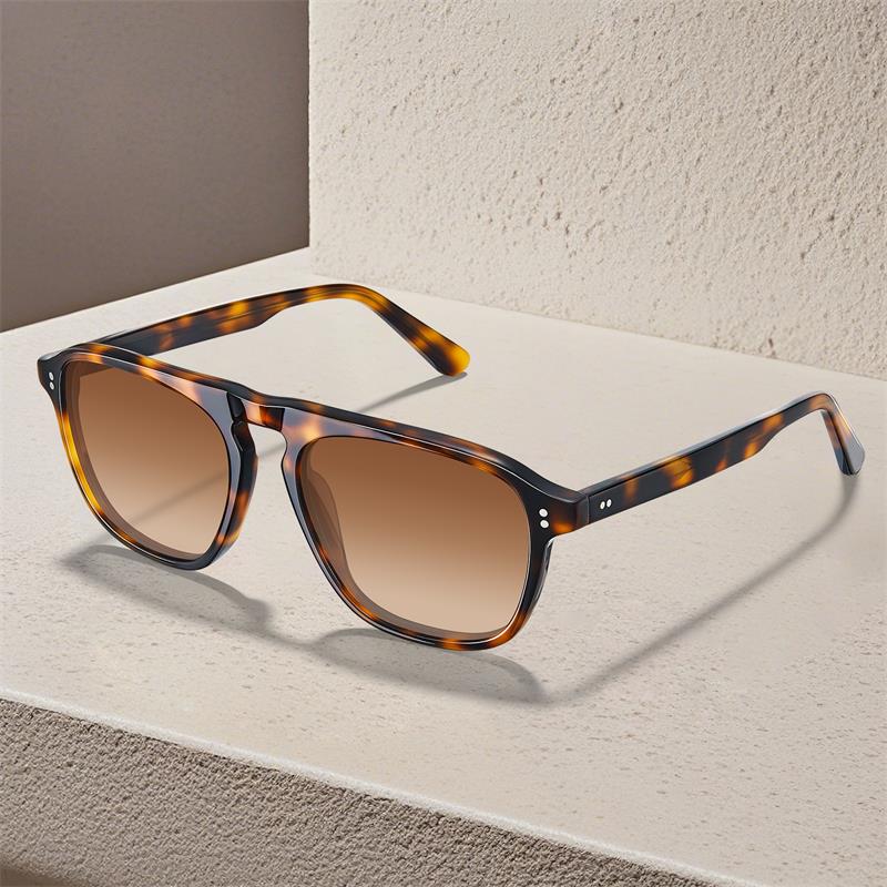 CARFIA Acetate Men's Polarized Sunglasses - Designer Tortoiseshell Frame, UV Protection, Stylish Design
