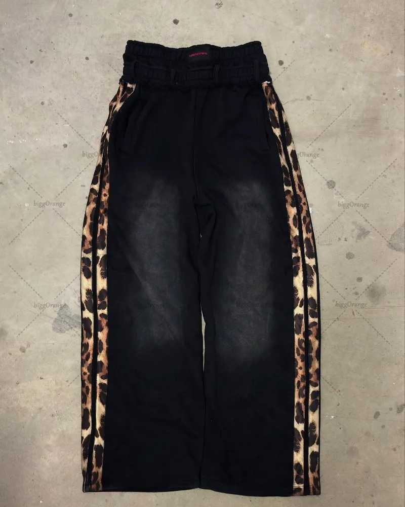 New America Y2K Harajuku Casual Loose Trouser Mens Street Hip Hop Retro Gothic Fashion Edition Straight Wide Leg Pants WomensT250319