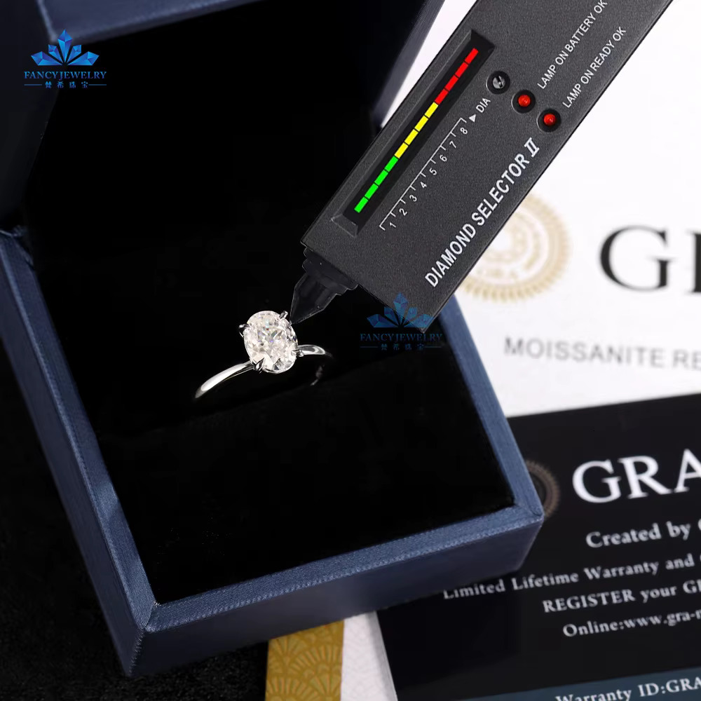 Luxury 18K Solid Gold Wedding Ring with 1ct 1.5ct 2ct Lab Grown Diamonds GRC IGI Oval Shape Solitaire Jewelry Rings