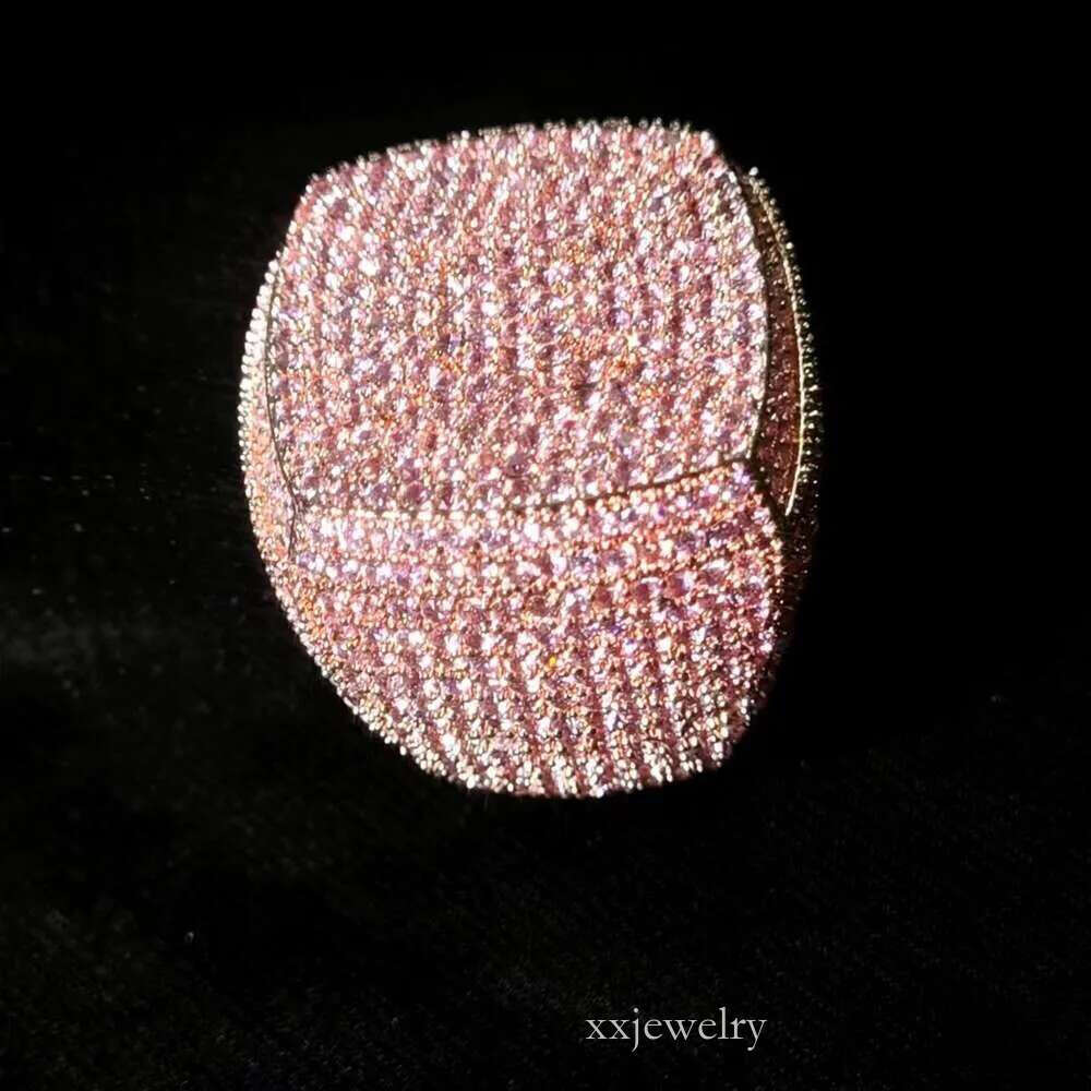 Fashion fine jewelry vvs Moissanite Ice Out Ring Men's Hip hop ring Gold plated Sterg Sier Dia