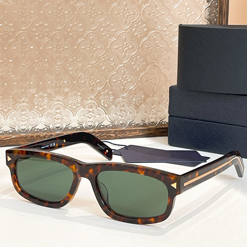 Luxury Designer Men New Rectangular Sunglasses Acetate Glass Legs Metal Plaque Business Dress Formal Occasion Mens Rectangular Sunglasses SPRB11