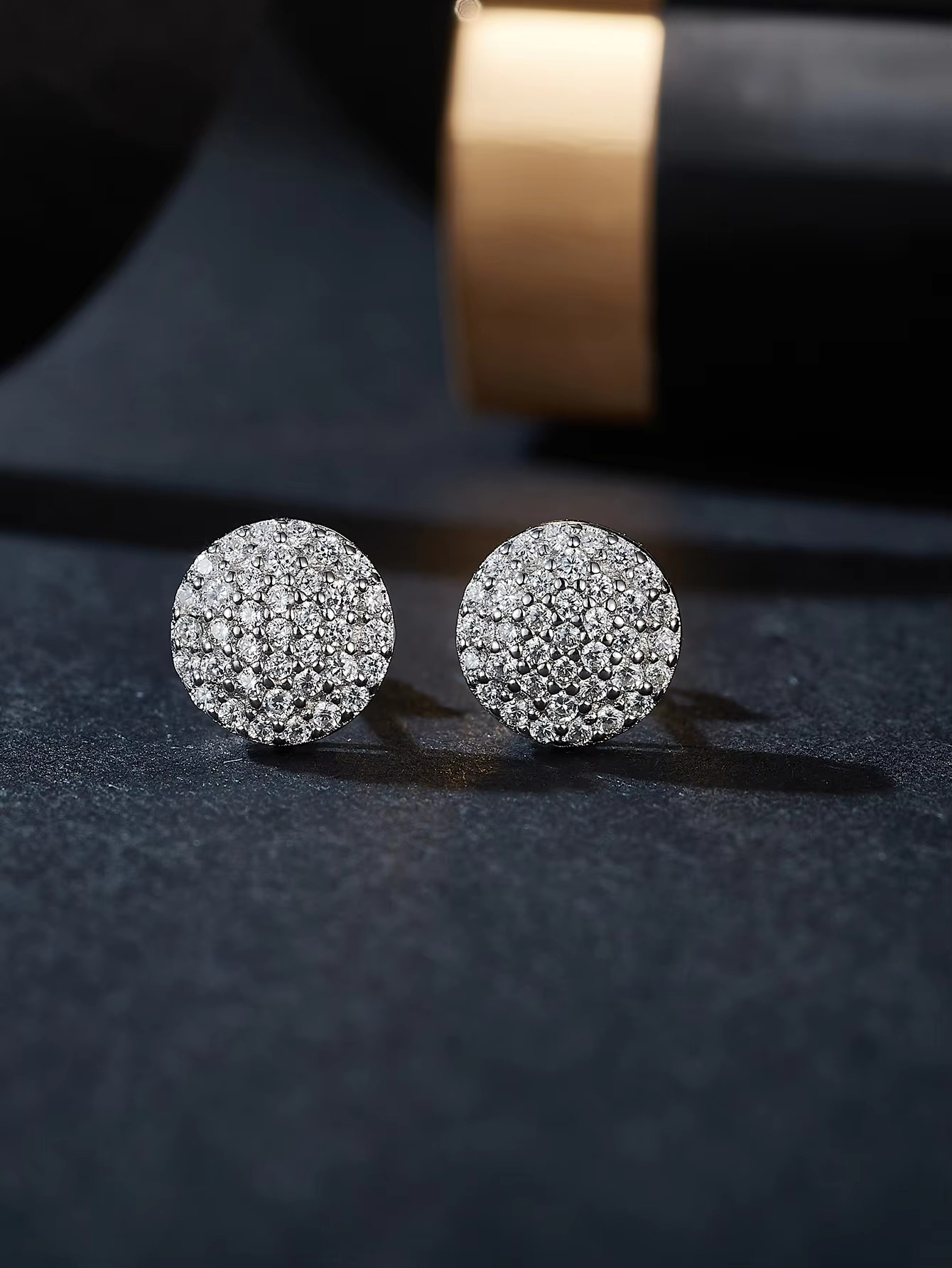 Fine Jewelry Moissanite Diamond Screw Back Stud Earring 925 Sterling Silver Iced Out Rhodium Plated Moissanite Earrings