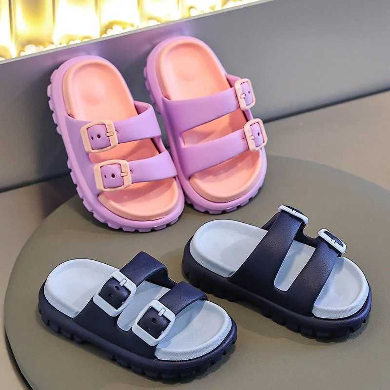 Children Slippers Summer EVA Boys Girls Baby Detachable Non Slip Home Soft Soled Slipper Simple Fashion Kids Beach Shoes SandalsT250311