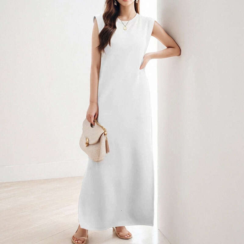2025 Spring New Women's Casual Loose French Style Sleeveless Commuter Slimming Dress KLMY