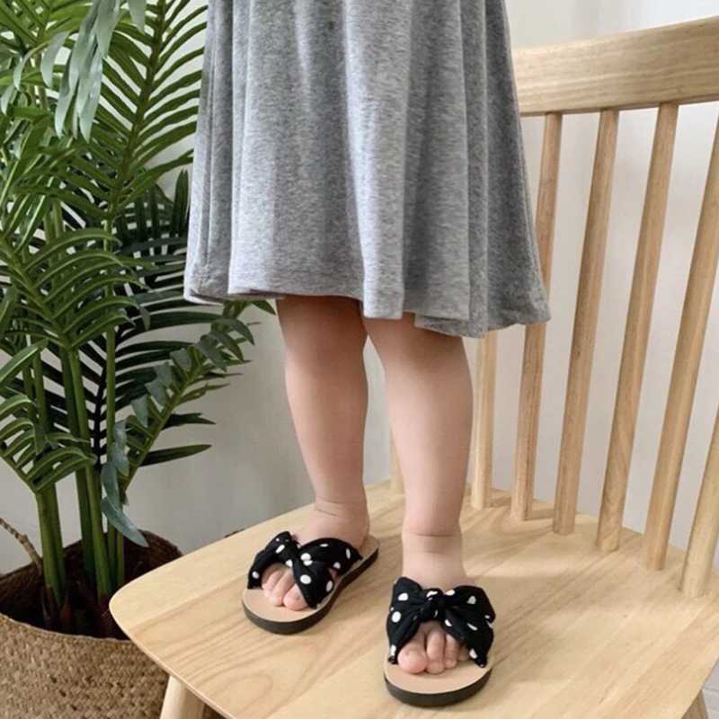 Summer Kids Girls Slippers Fashion Bohemian Dots Girls Princess Shoes Baby Girl Beach Shoes Flat Heel Sandals Size 24-34T250311