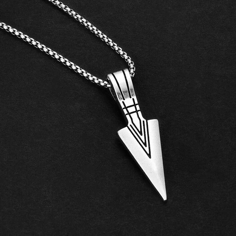 Personalized Triangle Spear Head Pendant Hip Hop Punk Titanium Steel Men's Necklace