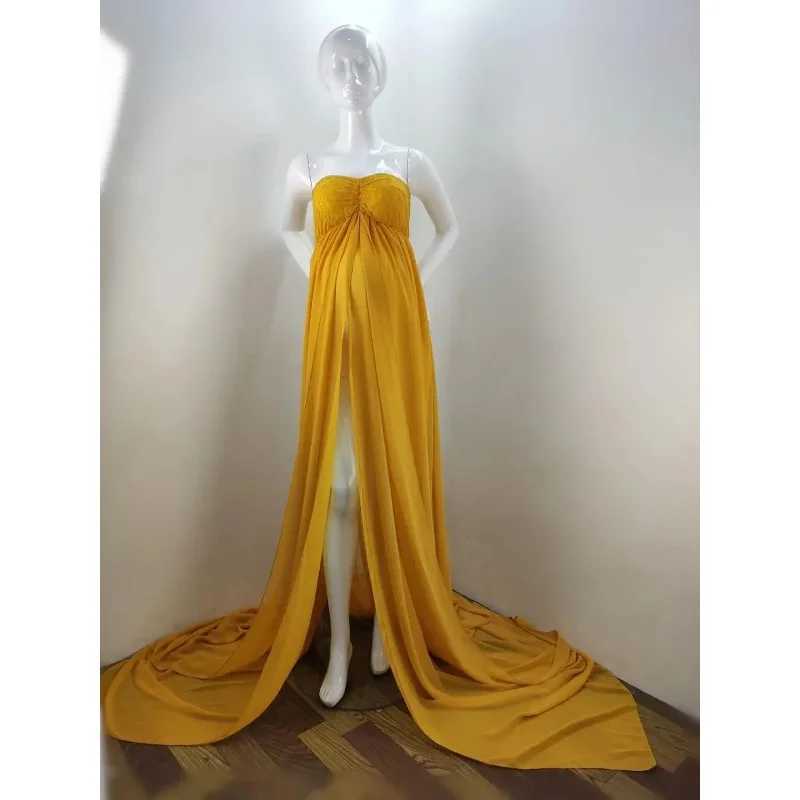 Lace Chiffon Maternity Dresses Split Front Long Pregnancy Photography Dress Pregnant Women Maxi Gown For Photo Props 2020 NEW X250224
