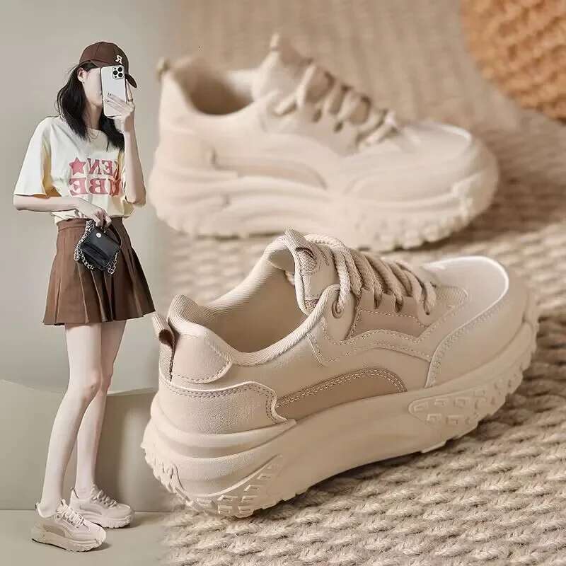 2025 New Model Autumn Thick Soled New Women's Casual Comfortable Footwear Versatile Outdoor Antislip Sneakers Fashion Ladies Sports Shoes