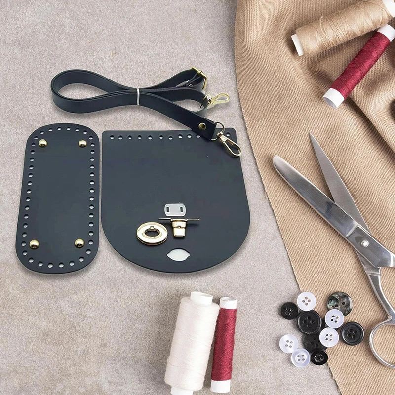 7pc Set Handmade Bag Bottom Flap Cover Hardware For Bags DIY Handbag Shloulder Straps Knitting Crossbody 250311