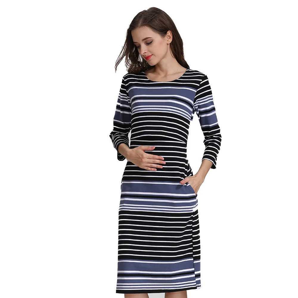 Women Maternity Dress Breastfeeding Clothes Nursing Wear for Pregnant Clothing Mommy Style Cotton New Spring US SizeT250311