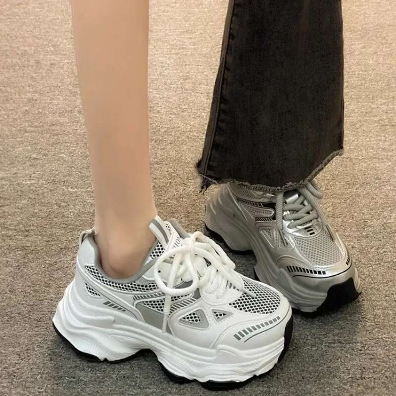 2025 New Model 2025 New Model Women Platform Breathable Ladies Sneakers Fashion Casual Thick Sole Tennis Vulcanized Shoes