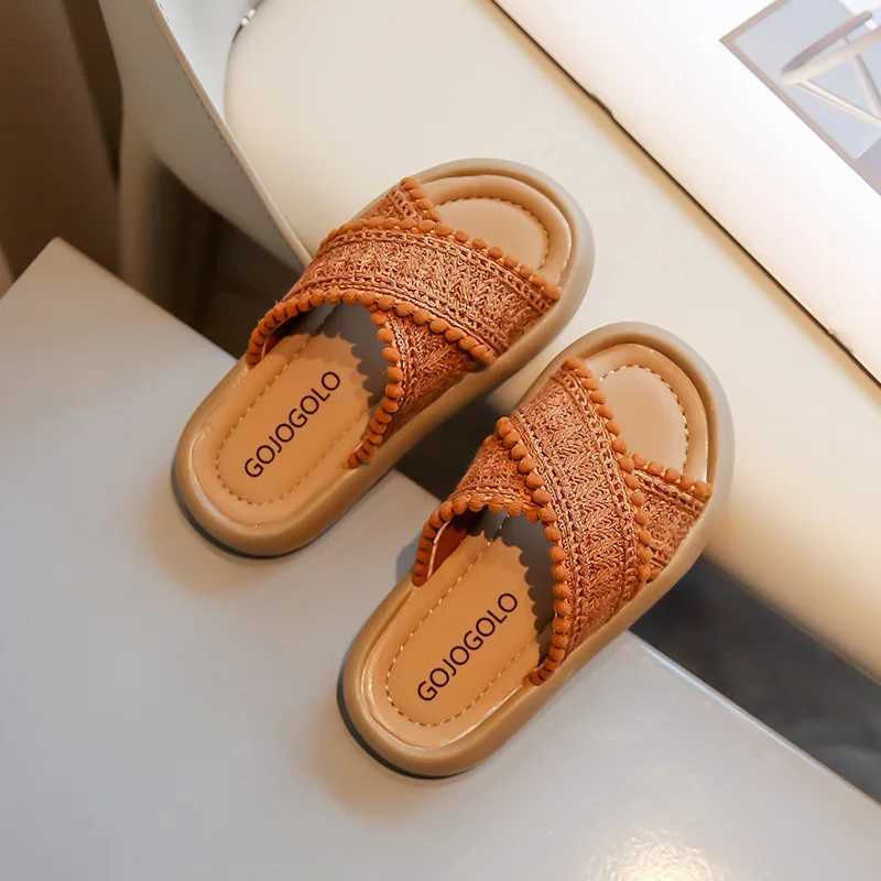 Girls Summer Fashion Beach Sandals Casual Outdoor Comfortable Slippers Childrens Fashion Soft Bottom Hundred Flat Shoes 23-37T250311