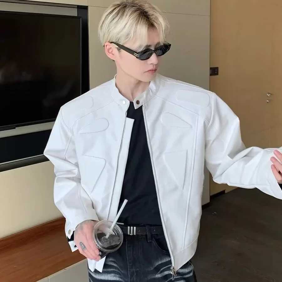 High-end Feeling Motorcycle Jacket For Men Trendy Street Pad Shoulder Leather Jacket Casual Niche Structure Design Sent For FreeT250311