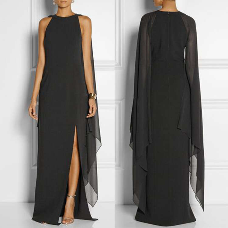 Popular European and American women's chiffon patchwork grand queen style dress, 2025 new casual fashion trend clothing