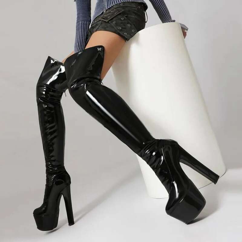 High Heel Autumn Winter New Style Fashion High Heeled Waterproof Platform Women S Sexy Party Over The Knee Boots High Cm