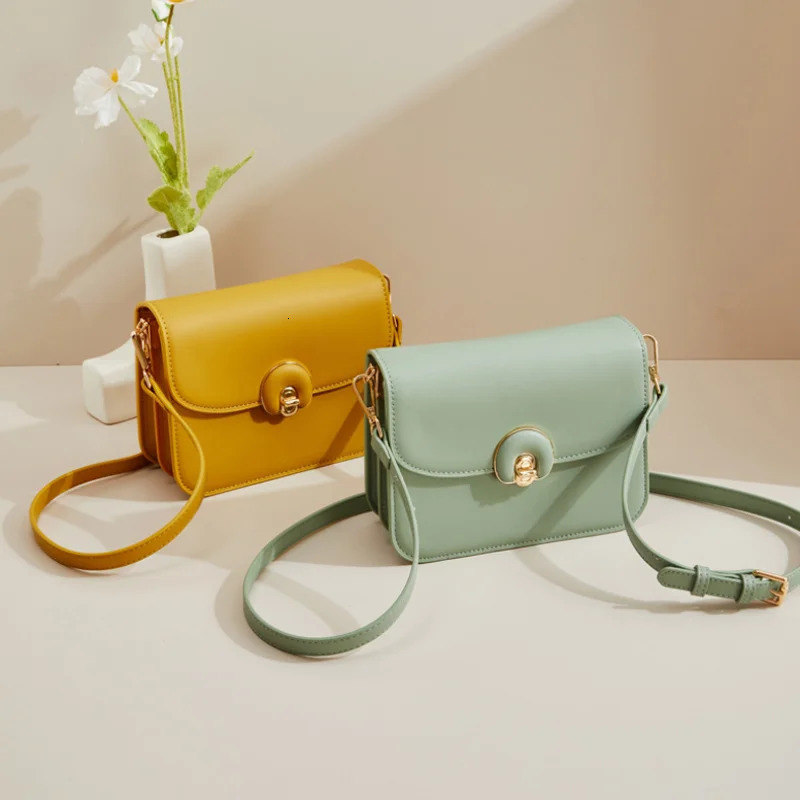 Fashion Women Crossbody Bags Simple Flap PU Leather Female Shoulder Bags Ladies Small Square Sling Bags Casual Handbags 250310