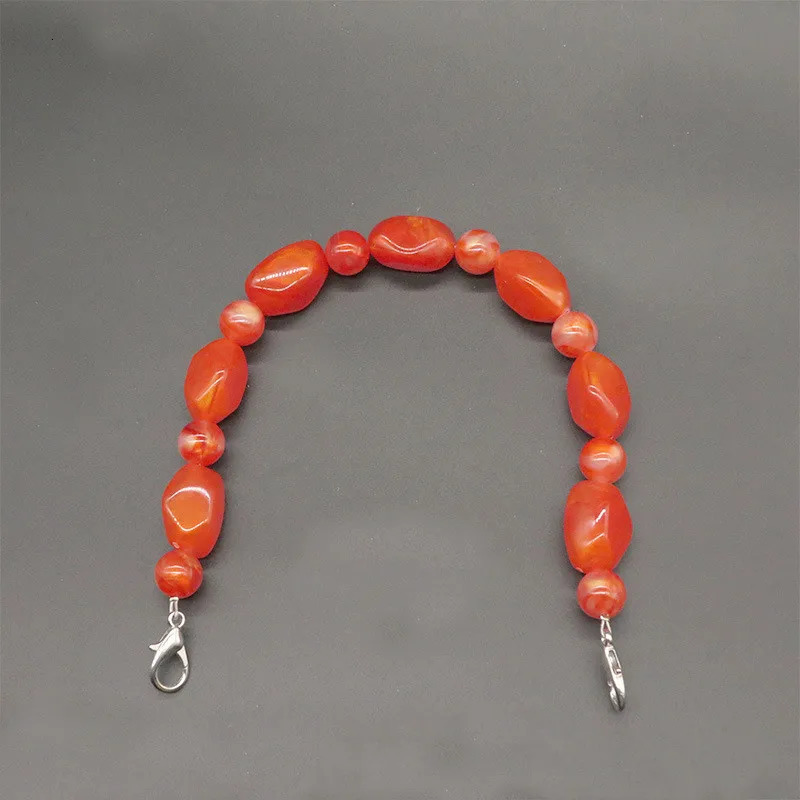 Jelly acrylic handle with colored bead tape can replace resin handbag pearl DIY bag evening accessories 250311