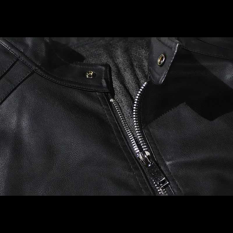 Mens Black Leather Jacket Spring Autumn Fashion Trend Korean Slim Fit Casual Motorcycle Coats Stand Collar Jacket Long SleevesT250311