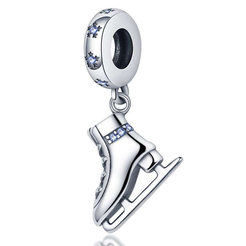 925 Sterling silver slippers ice skates Charms jewelry accessories charms beads fit bracelets necklaces key chains DIY Jewelry gift for women