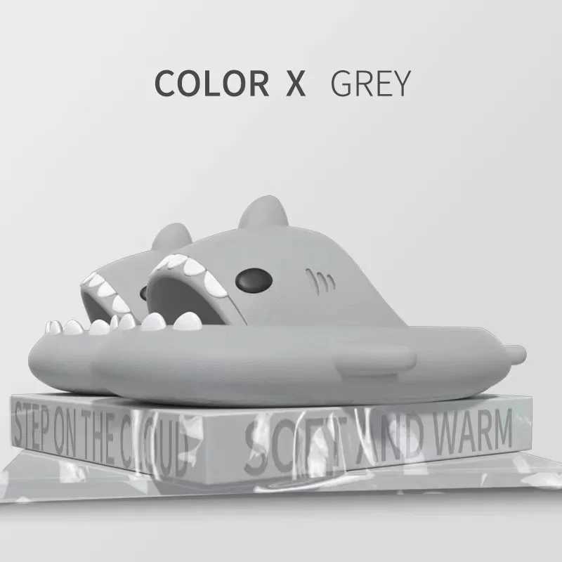 2024 New Summer Shark Slippers Women Slides Men Bathroom Flip Flops Home Anti-Skid Flat Shoes Outdoor Childrens Funny SandalsT250311