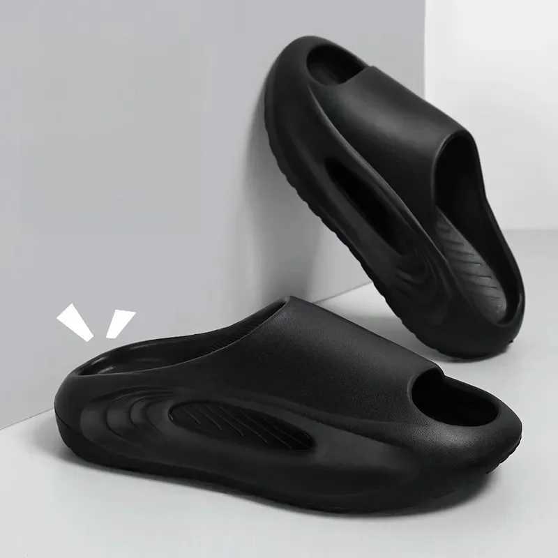 Couple sandals for summer outdoor wear soft breathable slippers for men and women non slip for home use E-shaped mop solid color sports gymXJ250311