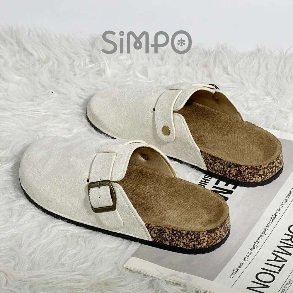 Men's Women And Outdoor Slides Casual Closed Toe Sandals For Adults Flannel Upper Fashion Slippers Non-slip Slip-on All Season