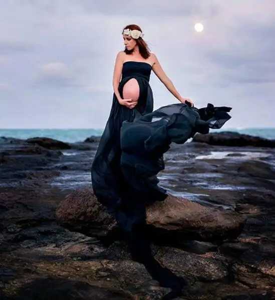 White and black Women pregnancy photography props dresses Clothes maternity long dress baby shower gown pregnant dresses X250224