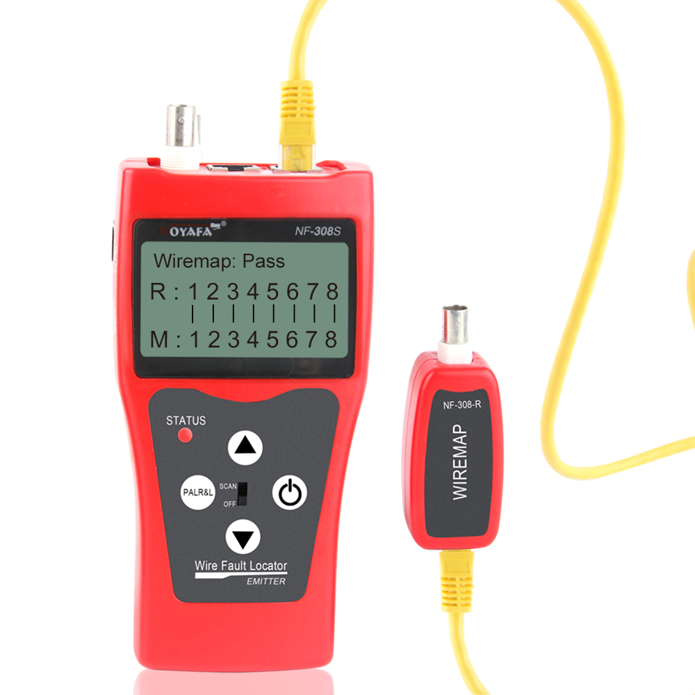 NOYAFA NF-308S Network Cable tester LCD display Wiremap tracker RJ45 RJ11 BNC Multi-function cable length continuity test tools