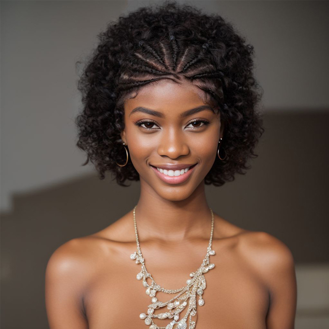 Lace Front Human Hair Wig with Tight Spiral Curly Design 13x4 Layout & Glue-Free Laying Flat Cap for a Natural Appearance