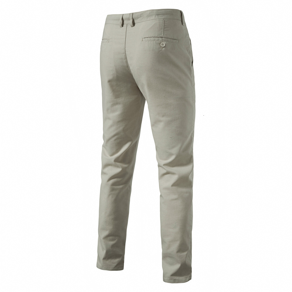 Autumn New Cotton And Linen Casual Breathable Straight Tube Youth Solid Color Versatile Men's Pants