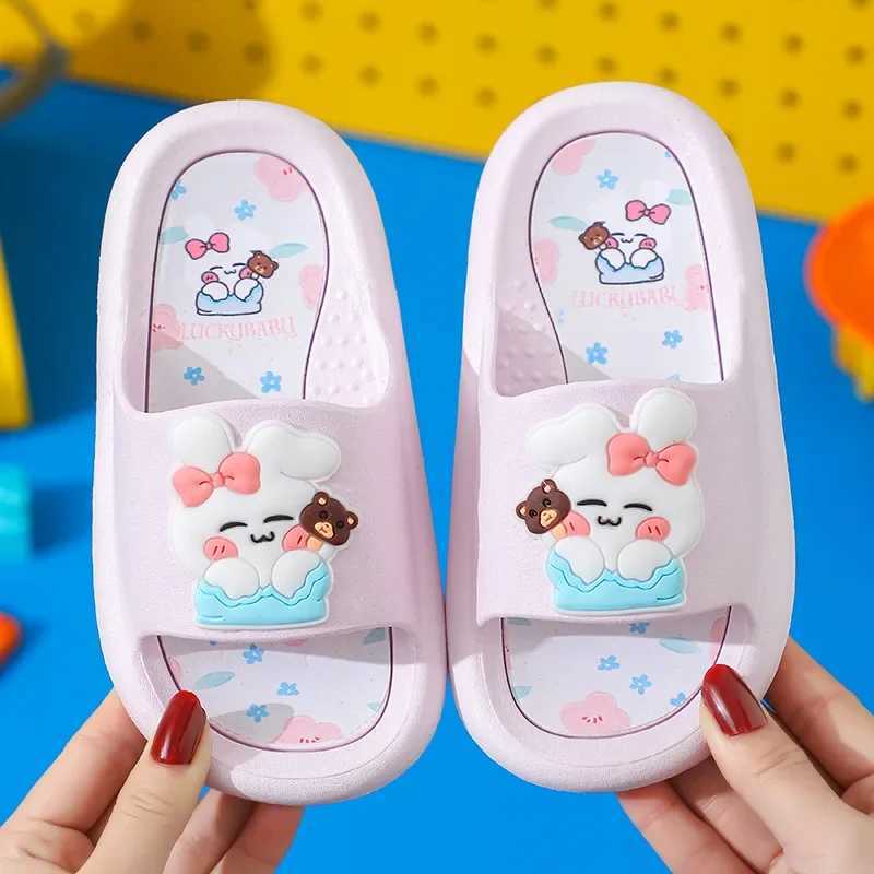 Children Slippers Paternity Indoor Home Shoes Boys Girls Non-slip Shower Flip-flops Sandals Kid Cartoon Outdoor Walking FootwearT250311