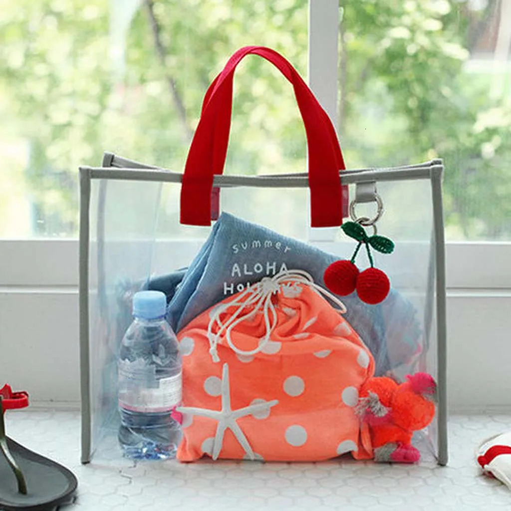 Shoulder Bags For Women Medium Size Summer Transparent Pvc Swimming Bag Outdoor Travel Beach Handbag Bolso Mujer R250311